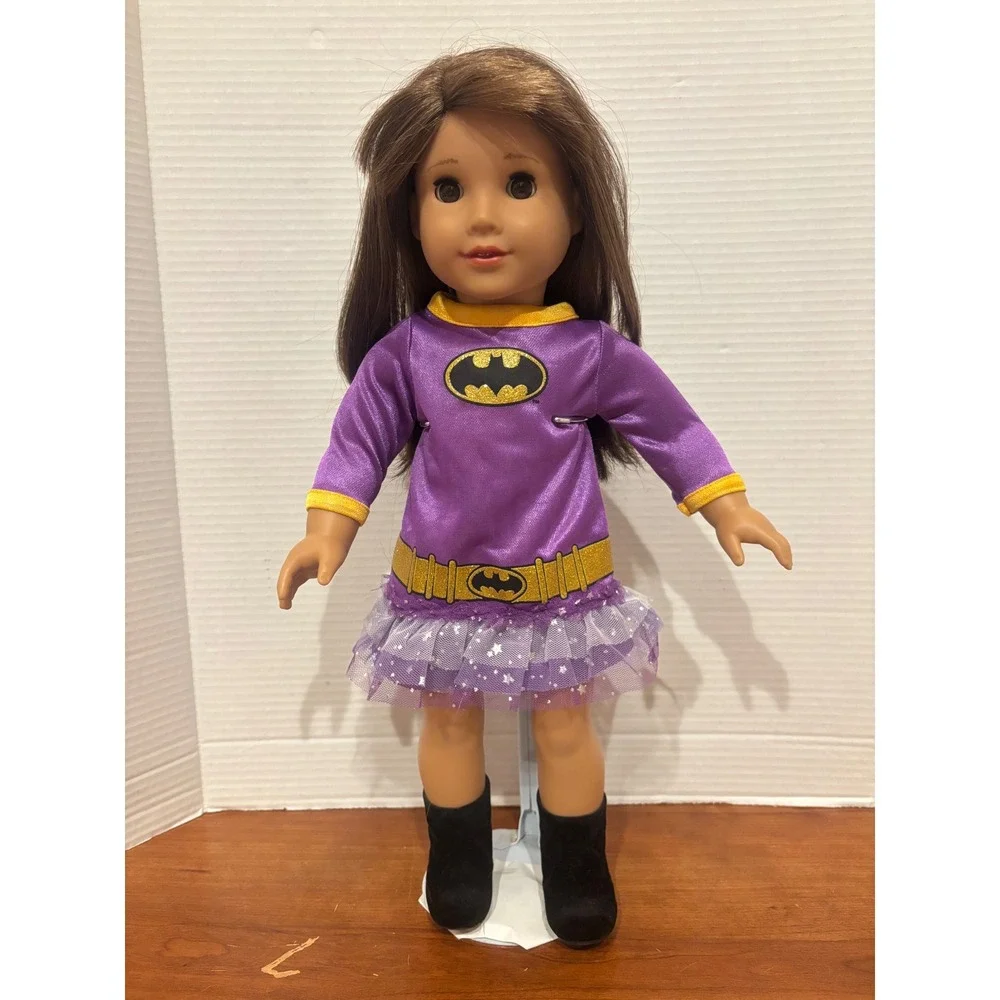 Batgirl Doll Outfit Purple Tutu Dress and Black Boots for 18 Inch Dolls